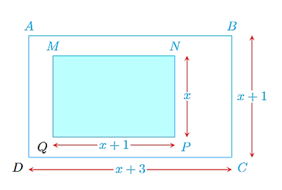 Cho hình chữ nhật \(ABCD\) và \(MNPQ\) như hình vẽ (các số đo trên hình tính theo đơn vị centimet)  Biết rằng \(T\) là tỉ số diện tích của hình chữ nhật \(ABCD\) và hình chữ nhật \(MNPQ\). Tính giá trị của \(T\) tại \(x = 5.\) (Kết quả ghi dưới dạng số thập phân) (ảnh 1)