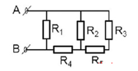 Cho mạch điện như hình vẽ: Trong đó R1 = 8 Ω, R3 = 10 Ω , R2 = R4 = R5 = 20 Ω, I3 = 2 A.  (ảnh 1)