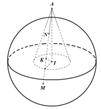 (Trả lời ngắn) Trong không gian với hệ trục tọa độ Oxyz, cho mặt cầu S: (x-1)^2 + (y-2)^2 + (z-3)^2 = 25 và hình nón H có đỉnh A(3; 2; -2) và nhận AI làm trục đối xứng với I là tâm mặt cầu (ảnh 1)