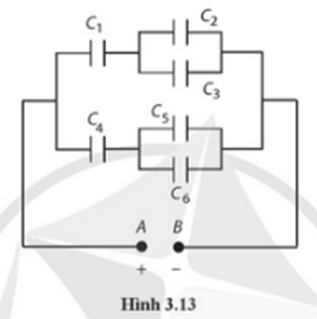 a) Tính điện dung tương đương của bộ tụ điện. (ảnh 1)
