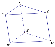 Trong không gian Oxyz, cho hình lăng trụ tam giác ABC.A'B'C' với A(1; 2; 1). B(7; 5; 3), C(4; 2; 0), A'(4; 9; 9) (ảnh 1)