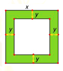          a) Diện tích của cả mảnh vườn là \({x^2}\) (m2).           b) Diện tích phần đất không làm lối đi là \({y^2}\) (m2).           c) Diện tích phần đất làm đường đi là \(S = {x^2} - 2{y^2}\) (m2).           d) Diện tích phần đất làm đường lớn hơn 2 000 m2 khi \(x = 48{\rm{ m}}{\rm{, }}y = 2{\rm{ m}}{\rm{.}}\) (ảnh 1)