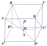 (Trả lời ngắn) Cho hình lập phương ABCD.A'B'C'D' có tâm O. Gọi I là tâm của hình vuông A'B'C'D' và điểm M thuộc đoạn OI sao cho MO = 2MI (ảnh 1)