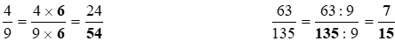 Viết số thích hợp vào chỗ trống. 4/9 = 4 x ..../9 x ....= 24/ (ảnh 2)