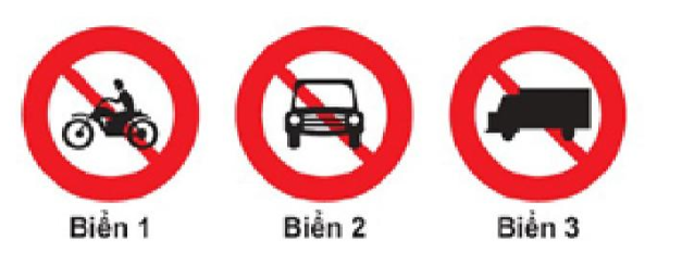 Biển nào báo hiệu cấm xe mô tô hai bánh đi vào?   (ảnh 1)