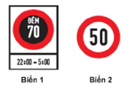 Biển nào là biển “Tốc độ tối đa cho phép về ban đêm”? (ảnh 1)