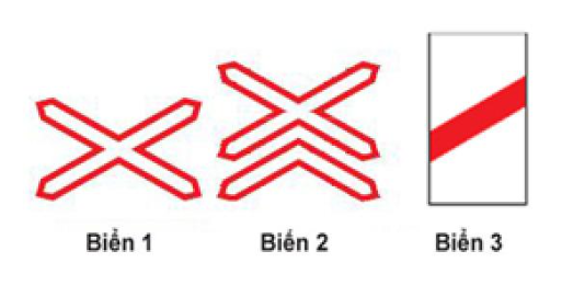 Biển nào báo hiệu “Nơi đường sắt giao vuông góc với đường bộ”? (ảnh 1)