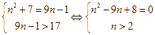 tìm n để Mo (1) = x2; Mo (2) = x4 là hai mốt của (ảnh 1)