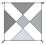 Cho hình vuông ABCD có cạnh bằng 4, chính giữa có một hình vuông đồng tâm với ABCD (ảnh 1)