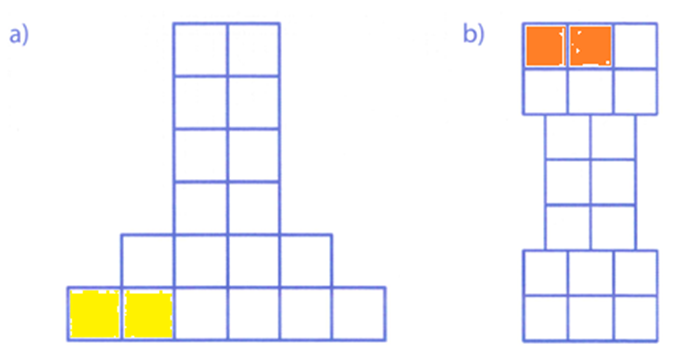 Tô màu \[\frac{1}{9}\] số ô vuông trong mỗi hình sau: (ảnh 2)