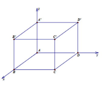 a) Chiều cao của căn phòng là 3 m.  b) Tọa độ của điểm B(3; 0; 0).  c) \(\left| {\overrightarrow {AC} } \right| = \left| {\overrightarrow {AB} } \right| = 9\sqrt 2 \). (ảnh 1)