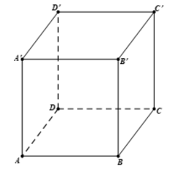Cho hình lập phương ABCD.A'B'C'D' có độ dài cạnh bằng 1. Tính tích vô hướng \(\overrightarrow {AB} .\overrightarrow {CD} \) (ảnh 1)