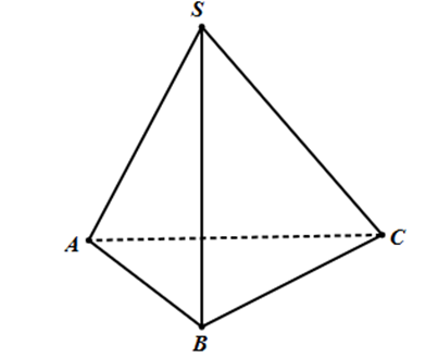 Trong không gian, cho tứ diện S.ABC có SA = SB = SC = AB = AC = 2, \(BC = 2\sqrt 2 \). Tính \(\overrightarrow {SC} .\overrightarrow {AB} \). (ảnh 1)