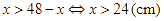 c) Diện tích phần còn lại của tấm sắt là -x^2+ 48x - 64 (cm^2) (ảnh 1)