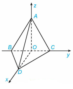 Trong không gian Oxyz, cho A(0; 0; 4), B(0; -3; 0), C(0; 3; 0), D(3; 0; 0). Tính góc giữa hai mặt phẳng ABCD và ACD (ảnh 1)