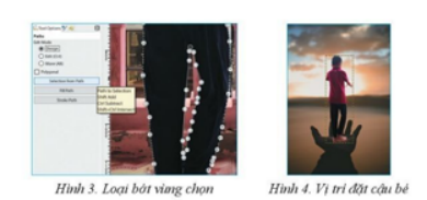 Để di chuyển vị trí của cậu bé sau khi đã dán vào, em dùng công cụ gì?  (ảnh 1)