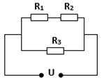 Cho mạch điện như hình vẽ: U = 12 V, R1 = 6 ôm,  R2 = 3 ôm, R3 = 6 ôm. Tính hiệu điện thế giữa hai đầu điện trở R1 (ảnh 1)