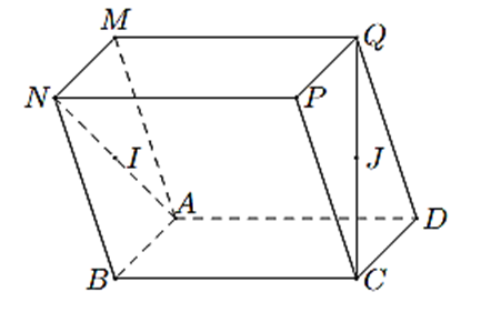 Cho hình hộp ABCD.MNPQ. Gọi I, J lần lượt là trung điểm của AN và CQ. Khẳng định nào dưới đây đúng?
(ảnh 1)