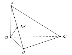 Cho hình chóp O.ABC có ba cạnh OA, OB, OC đôi một vuông góc và OA = OB = OC = a. Gọi M là trung điểm cạnh AB (ảnh 2)