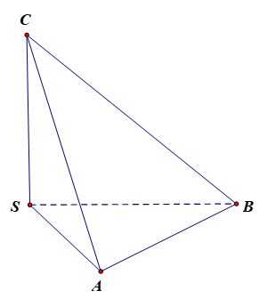 Cho hình chóp S.ABC có ba cạnh SA, SB, SC đôi một vuông góc. Góc tạo bởi hai vectơ \(\overrightarrow {AC} \) và \(\overrightarrow {SB} \) bằng (ảnh 1)