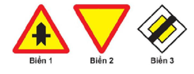 Biển nào báo hiệu “Hết đoạn đường ưu tiên”?  A. Biển 1. B. Biển 2. C. Biển 3. (ảnh 1)