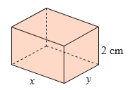 Người ta muốn chế tạo một chiếc hộp hình hộp chữ nhật có thể tích 500 cm^3 với yêu cầu dùng ít vật liệu nhất (ảnh 1)