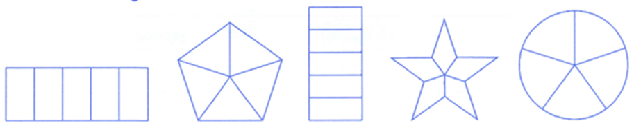 a) Viết \[\frac{1}{2};\frac{1}{3};\frac{1}{4};\frac{1}{5}\] vào chỗ chấm cho thích hợp:  b) Tô màu vào \[\frac{1}{5}\] của mỗi hình sau: (ảnh 2)