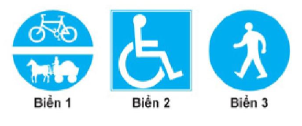 Biển nào báo hiệu “Nơi đỗ xe dành cho người tàn tật”?  A. Biển 1. B. Biển 2.  (ảnh 1)