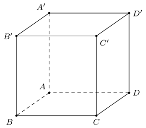 Cho hình lập phương\[ABCD.A'B'C'D'\].    Số đo góc \[\left( {\overrightarrow {BC} ,\overrightarrow {B'D'} } \right)\] bằng (ảnh 1)