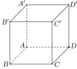Cho hình lập phương \[ABCD.A'B'C'D'\] có cạnh bằng \[2\]. Tính \(\overrightarrow {AB} .\overrightarrow {A'C'} \). (ảnh 1)