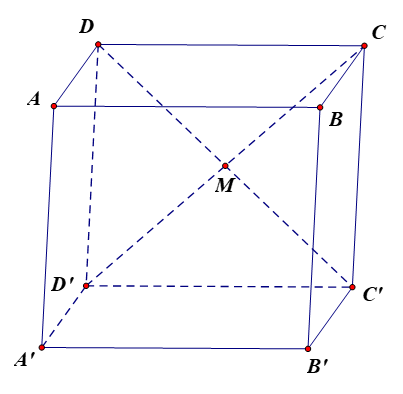 Cho hình lập phương ABCD.A'B'C'D' cạnh (ảnh 1)