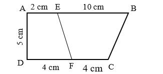 b) Diện tích hình thang AEFD trong hình vẽ dưới đây là: 	   (ảnh 1)
