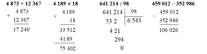 Đặt tính rồi tính:   4 873 + 12 367 (ảnh 1)