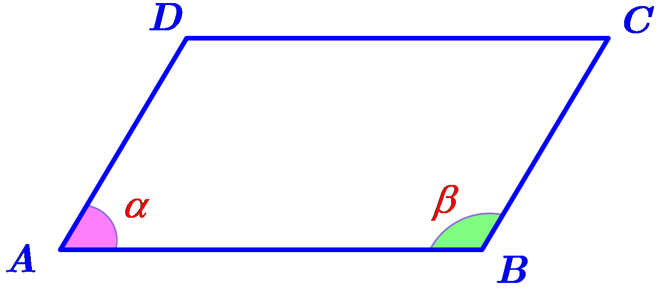 Cho hình bình hành \(ABCD\) như hình vẽ bên dưới. Biết rằng \(\cos \alpha  = \frac{3}{5}\). Khi đó \(\cos \beta \) bằng   A. \(\frac{2}{5}\).	B. \[ - \frac{3}{5}\].		C. \(\frac{4}{5}\).			D. \(\frac{3}{5}\). (ảnh 1)