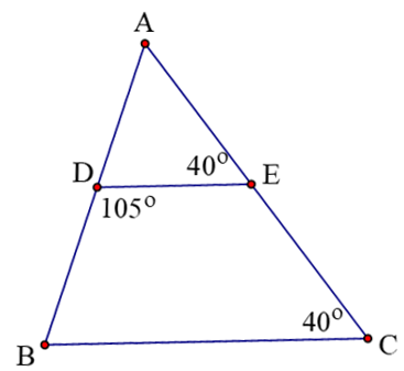 Cho hình bên. Số đo góc \[ABC\] bằng bao nhiêu?   A. \[30^\circ \].		B. \[40^\circ \].		C. \[75^\circ \].		D. \[150^\circ \]. (ảnh 1)