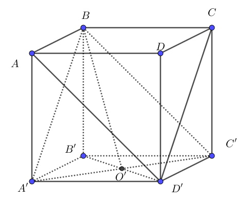 Cho lập phươn g \[ABCD.A'B'C'D'\]có độ dài cạnh bằng \[a\]. Tính độ dài của vectơ \[\overrightarrow {AD'}  + \overrightarrow {BA'} \]. (ảnh 2)