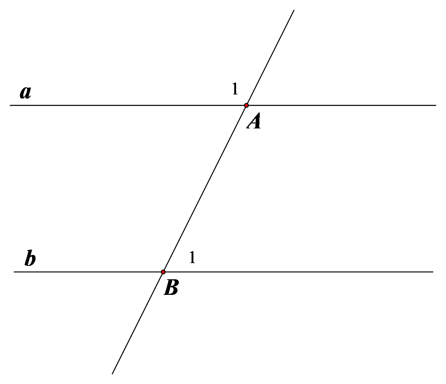 Cho \[a\,{\rm{//}}\,b\] và \(\widehat {{A_1}} = 2\widehat {{B_1}}\) (hình vẽ bên). Số đo \(\widehat {{B_1}}\)bằng A. \[30^\circ \].		B. \[60^\circ \].		 C. \[45^\circ \].		D. \[90^\circ \]. (ảnh 1)