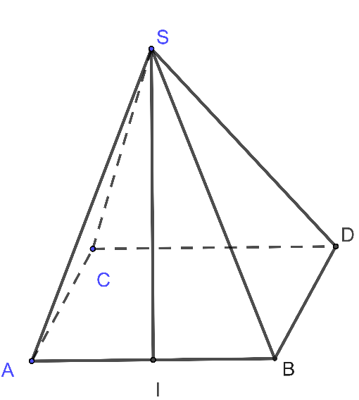 Một hình chóp tứ giác đều có diện tích xung quanh là \[{\rm{30}}\,\,c{m^2}\], trung đoạn của hình chóp đều là \[{\rm{5}}\,{\mathop{\rm cm}\nolimits} \]. Độ dài cạnh đáy là (ảnh 1)