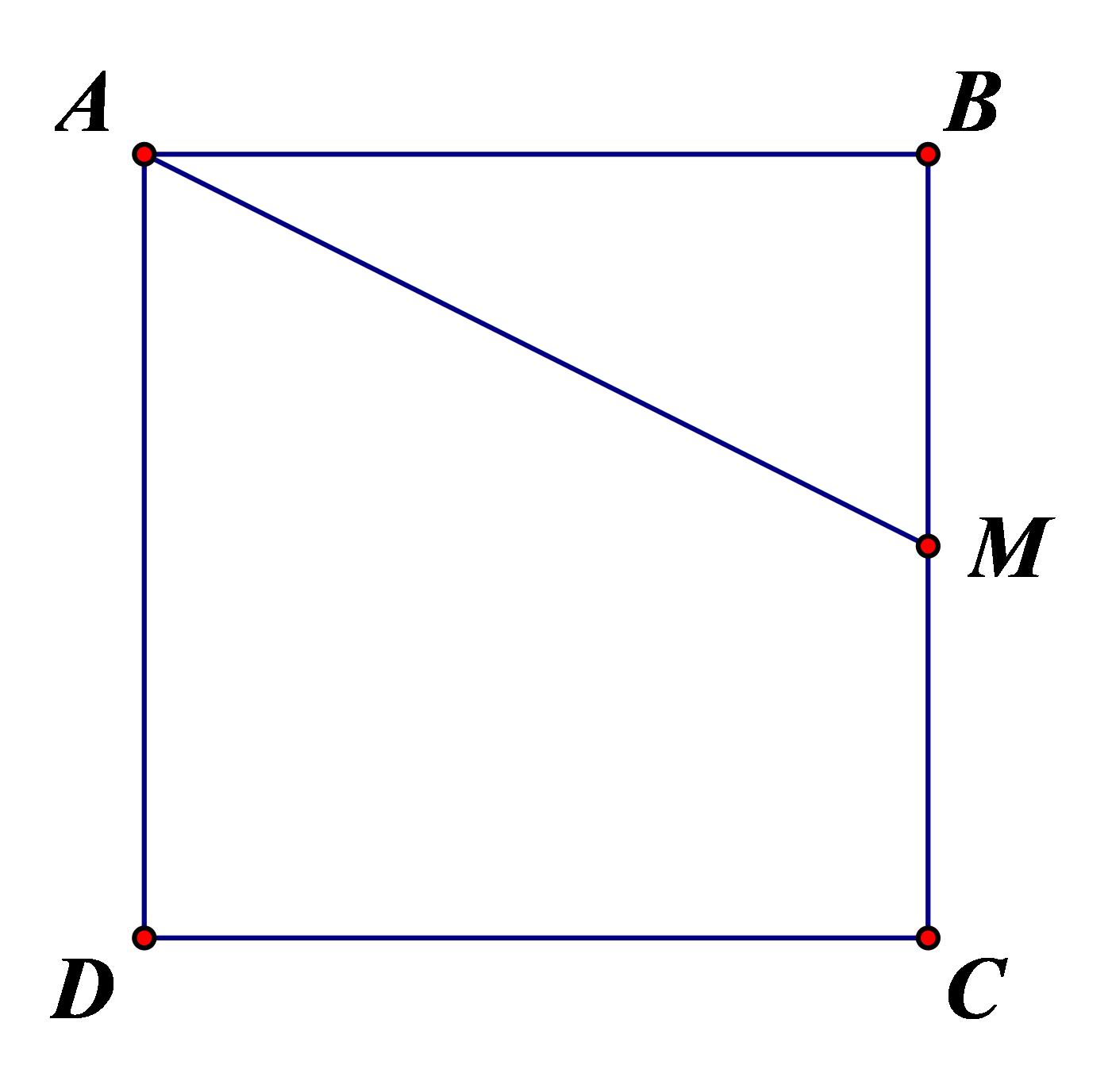 Cho hình vuông ABCD cạnh 2, M là trung điểm BC. Tính \(\left| {\overrightarrow {AB}  + \overrightarrow {BM} } \right|\) (kết quả làm tròn đến hàng đơn vị). (ảnh 1)