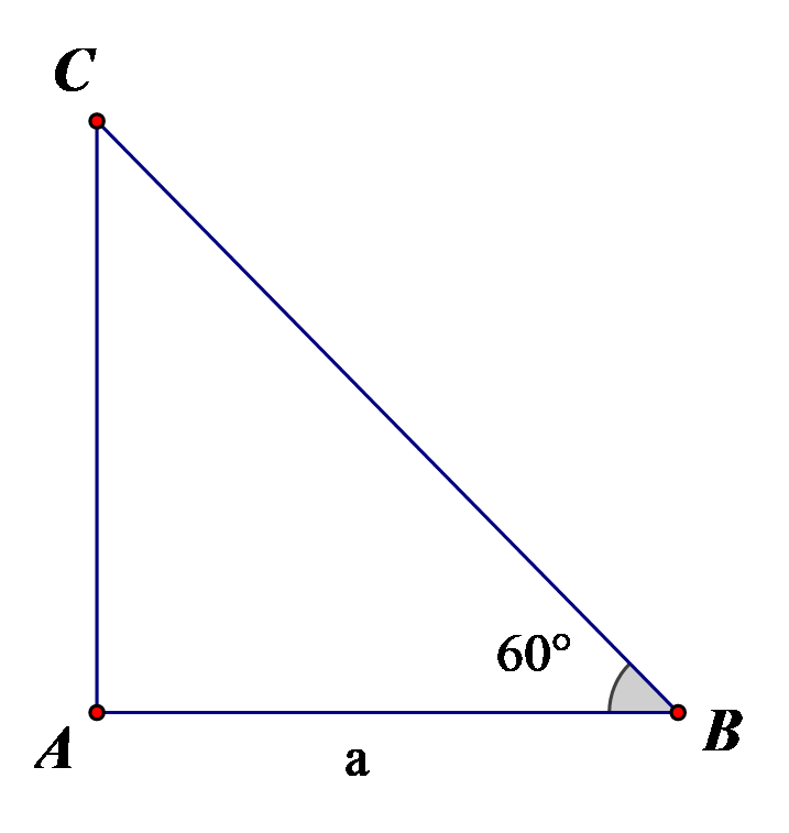 Cho tam giác \(ABC\) có \(\widehat A = 90^\circ ,\widehat B = 60^\circ \) và \(AB = a\). Khi đó \(\overrightarrow {AC} .\overrightarrow {CB} \) bằng A. \( - 2{a^2}\).	B. \(2{a^2}\).	C. \(3{a^2}\).	D. \( - 3{a^2}\). (ảnh 1)