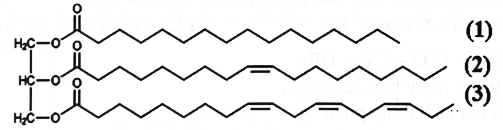  Triglyceride đóng vai trò là nguồn cung cấp năng lượng và chuyên chở các chất béo trong quá trình trao đổi chất. Cho triglyceride X có công thức cấu tạo như hình sau. (ảnh 1)