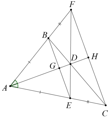 điểm \(F,\,D,\,E\) thẳng hàng (ảnh 1)