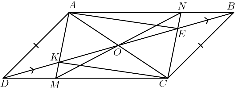 Chứng minh \(\Delta ADK = \Delta CBE\). (ảnh 1)