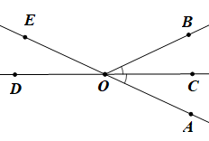 Cho hình vẽ bên.  Biết \(\widehat {AOB} = 50^\circ \), tia \(OC\) là tia phân giác của góc \(AOB\).  a) Vẽ lại hình và kể tên góc kề bù với góc \(AOC.\) b) Tính số đo của mỗi góc \(BOE,\,\,AOD\). (ảnh 1)