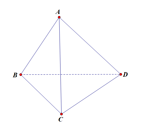 Cho tứ diện \(ABCD\). Mệnh đề nào dưới đây là mệnh đề đúng? (ảnh 1)