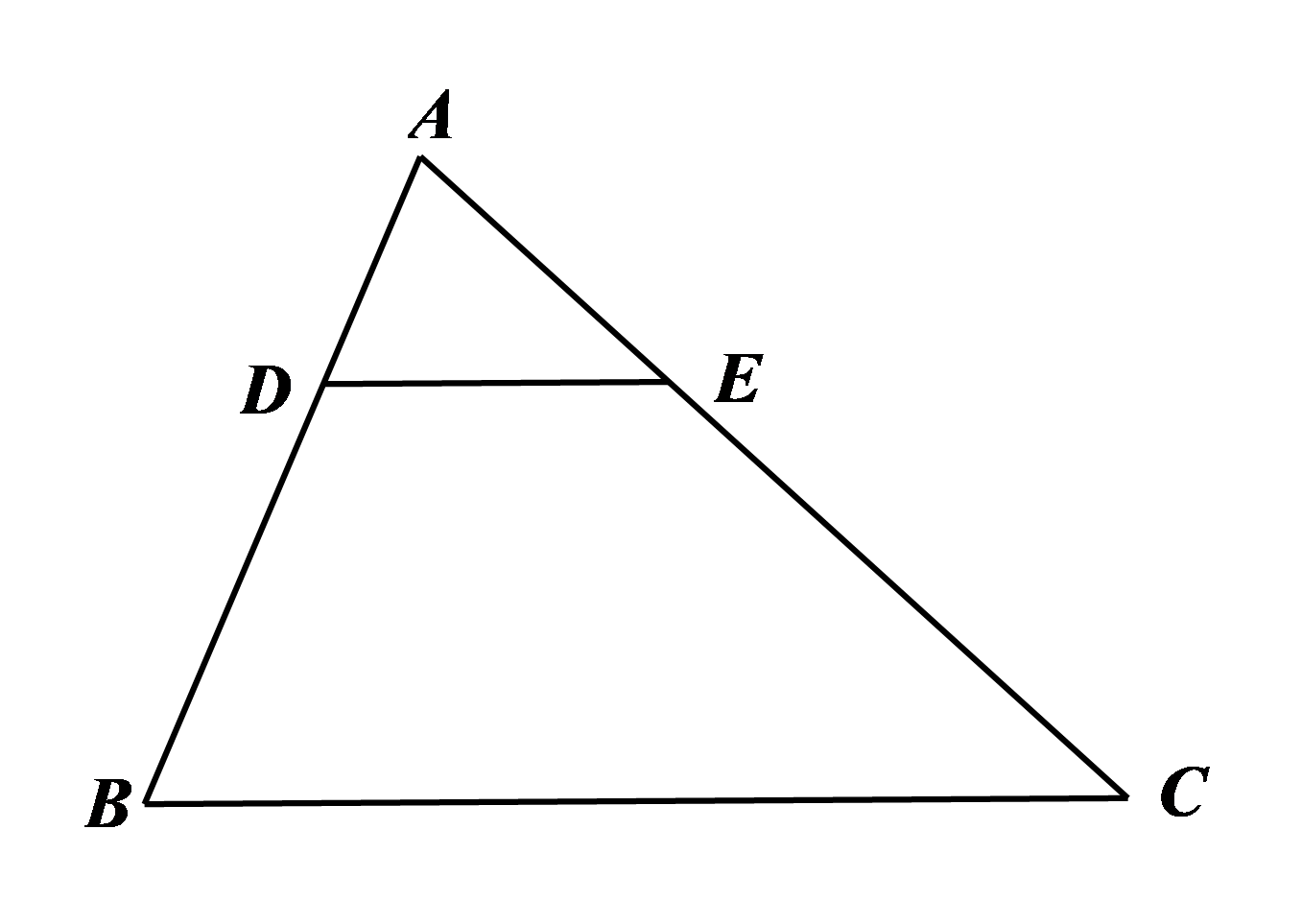 Cho hình bên, trong đó \(DE\,{\rm{//}}\,BC,\) \(AD = 12{\rm{\;cm}},\) \(DB = 18{\rm{\;cm}}\) và \(CE = 30{\rm{\;cm}}.\) Độ dài \(AC\) là 	A. \(20{\rm{\;cm}}.\)	B. \(\frac{{18}}{{25}}{\rm{\;cm}}.\) 	C. \(50{\rm{\;cm}}.\)	D. \(45{\rm{\;cm}}.\) (ảnh 1)