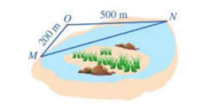 Khoảng cách giữa hai vị trí M, N là bao nhiêu mét (làm tròn kết quả đến hàng đơn vị)? (ảnh 1)