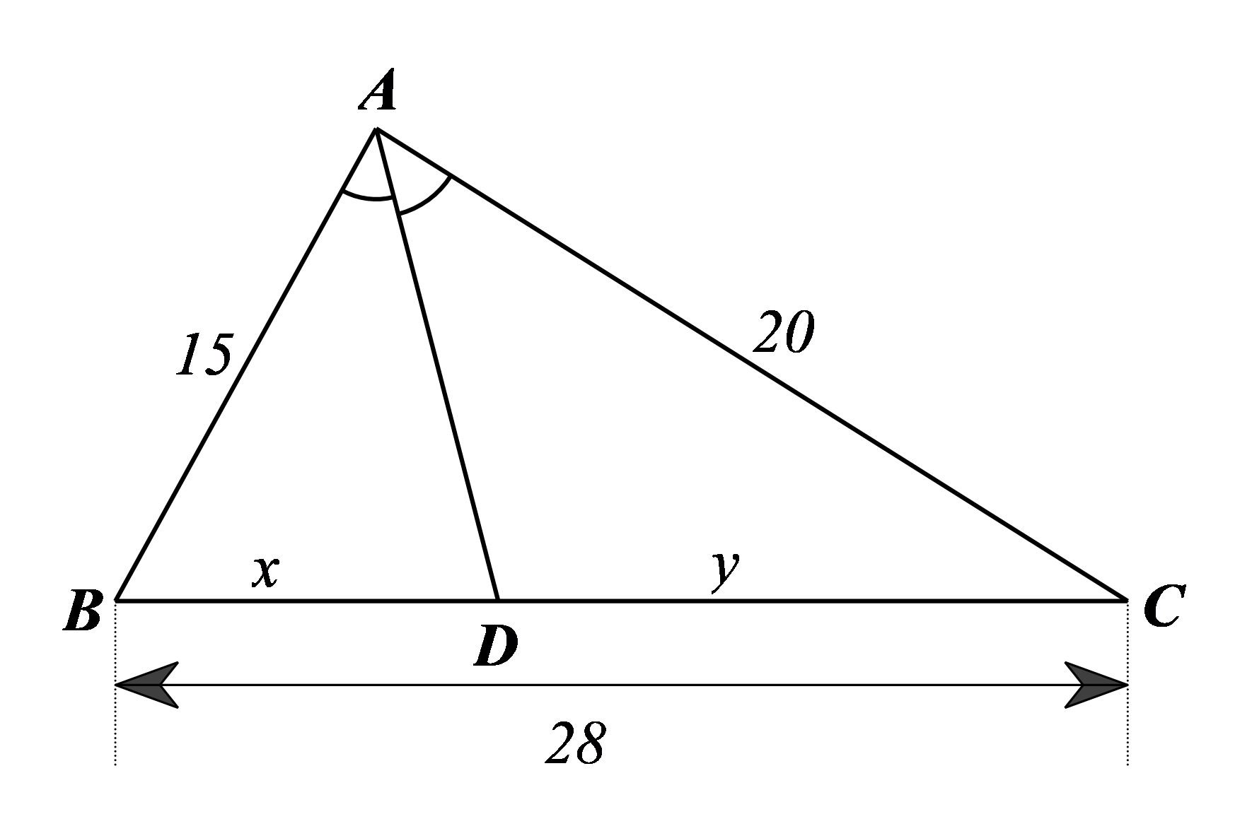D. \(12{\rm{\;cm}}\) và \(16{\rm{\;cm}}{\rm{.}}\)Cho hình bên. Biết rằng các số trên hình có cùng đơn vị đo là \({\rm{cm}}.\) Giá trị \(x\) và \(y\) lần lượt là            (ảnh 1)