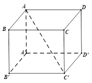 Cho hình hộp \(ABCD.A'B'C'D'\)có tất cả các mặt đều là hình thoi cạnh \[\sqrt 6 \] và các góc \(\widehat {BAA'} = \widehat {BAD} = \widehat {DAA'} = {60^0}\). Tính độ dài \(AC'\) (ảnh 1)