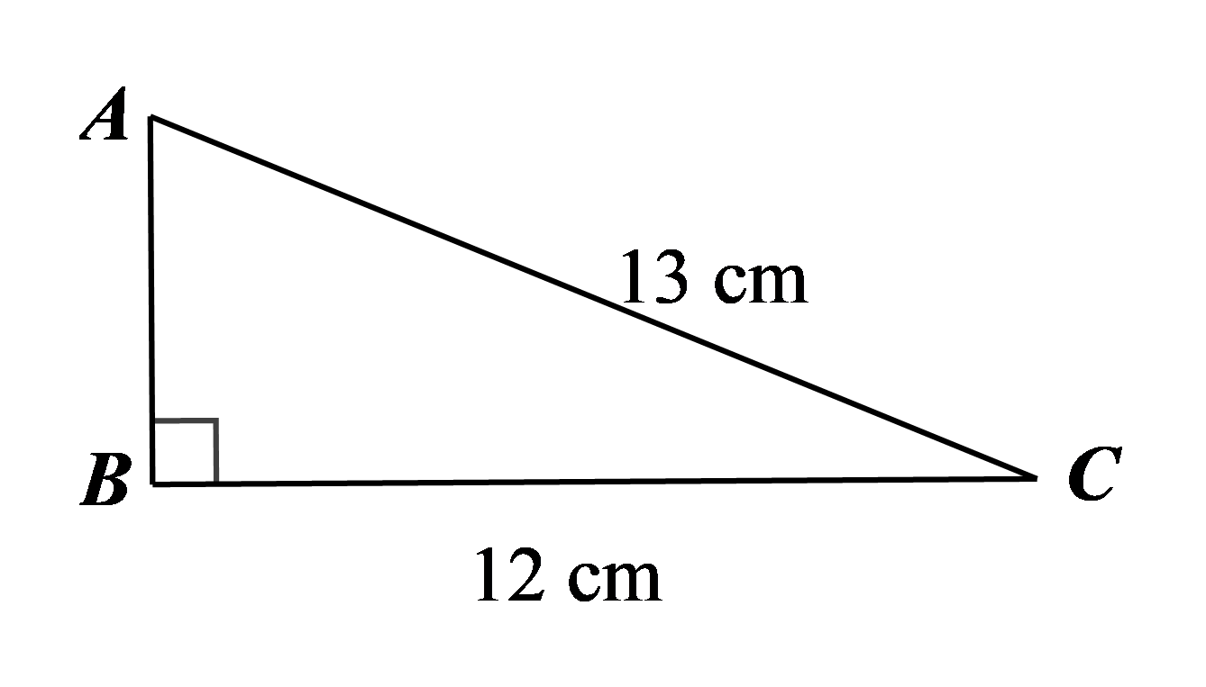 Tam giác \(ABC\) vuông tại \(B\) có \[BC = 12{\rm{\;cm}}\] và \(AC = 13{\rm{\;cm}}.\) Độ dài cạnh \[AB\] là 	A. 5 cm.	B. 8 cm.	C. 10 cm.	D. 11 cm. (ảnh 1)